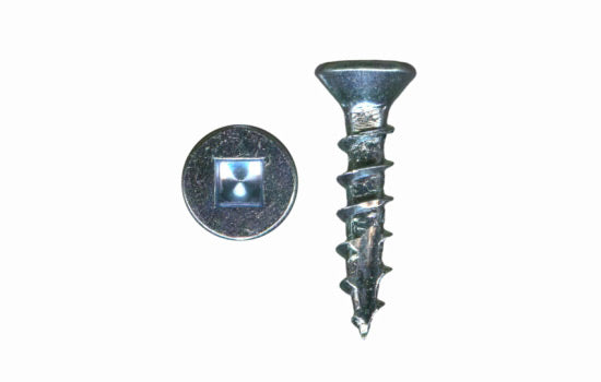 2SQ16-10C - #6 x 1" Flat Head Square Zinc Type 17 Coarse Screw for Assembly Installation -10C per Box (13562)