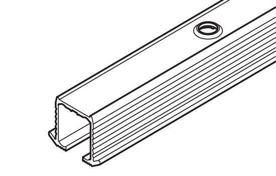 405.87.082 - 8'2" Eku Clipo Screw-On Aluminum Cabinet Door Top Track - 35 Lb Weight Capacity