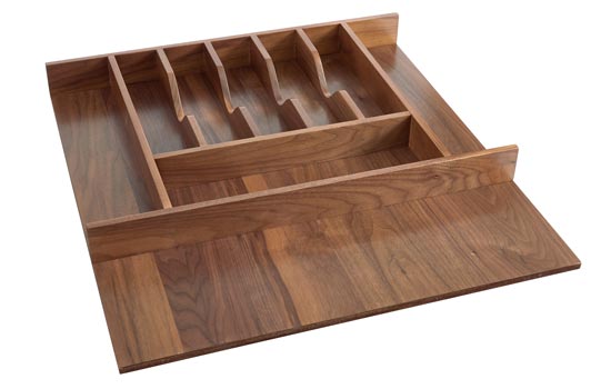 4WCT-WN-3SH - 21-1/8"W Walnut Large Cutlery Tray Insert