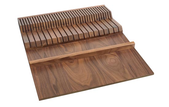 4WDKB-WN-1 - 18-1/2" Cut-to-size Walnut Double Knife Block Drawer Insert