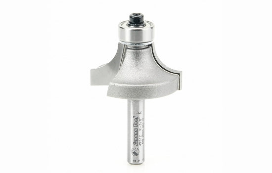 AM49512 - 2 Flute 3/8" Radius 1-1/4" Diameter x 1/4" Shank Rounding Router Bit