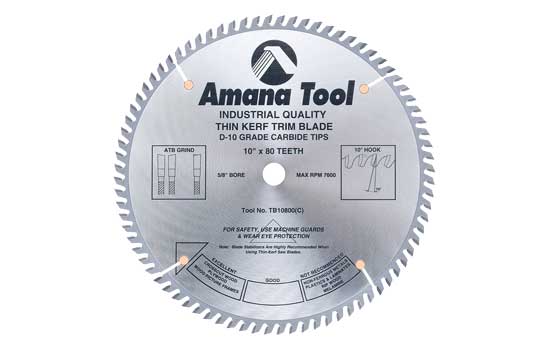 AMMB10800 - 10" 80 Tooth H-ATB Melamine Blade