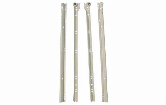 B230WH600P - 24" Self-closing 3/4 Extension Side/bottom Mount White Epoxy Slide - Polybagged 75 Lbs Weight Capacity