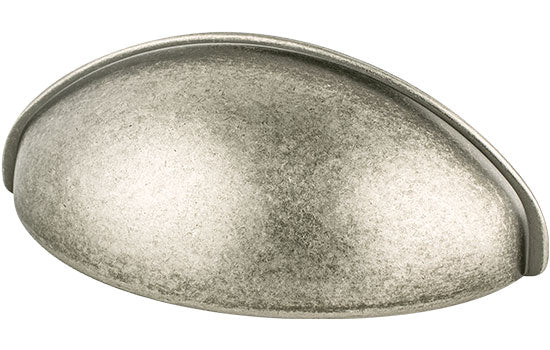 BN9361-10WN-P - 64mm Center to Center 3-3/16"L x 1-1/16"W Weathered Nickel Transitional Advantage 3 Collection Cup Pull