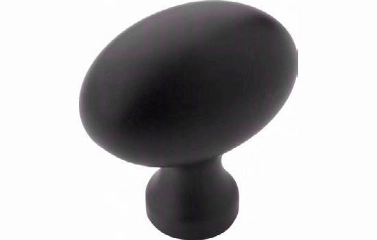 BP53014FB - 1-3/8" Diameter Flat Black Allison Oversized Oval Knob