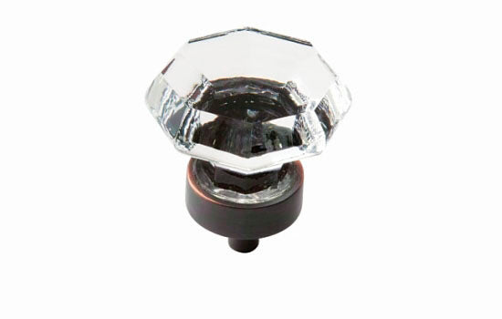 BP55268CORB - 1-5/16" Diameter Clear Glass/Oil-Rubbed Bronze Traditional Classics Knob