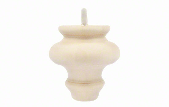 BUNN-2-RW - 4" x 4" Turned Style Unfinished Rubberwood Bunn Foot