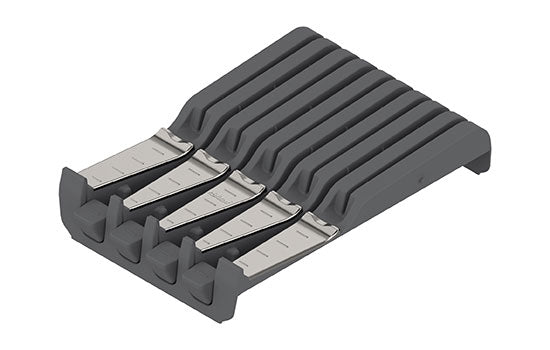 BZSZ02M0 - 7-1/8"W Stainless Steel 9 Slot Knife Holder