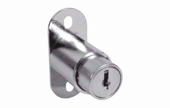 C8043-26D-413 - 1" Dull Chrome Disc Tumbler Plunger Sliding Door Lock - Keyed Alike Key #413