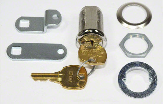 C8053-14A-390 - 1-3/16" Bright Nickel Disc Tumbler Cam Lock for 7/8" Material - Keyed Alike Key #390