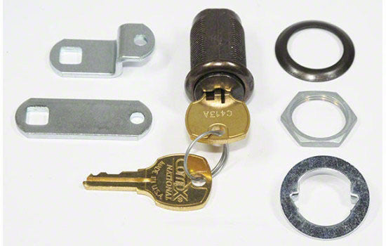 C8053-4G-415 - 1-3/16" Antique Brass Disc Tumbler Cam Lock for 7/8" Material - Keyed Alike Key #415