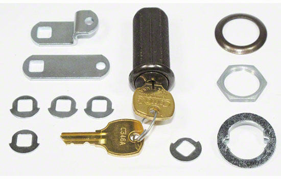 C8060-4G-346 - 1-3/4" Antique Brass Disc Tumbler Cam Lock for 1-7/16" Material - Keyed Alike Key #346