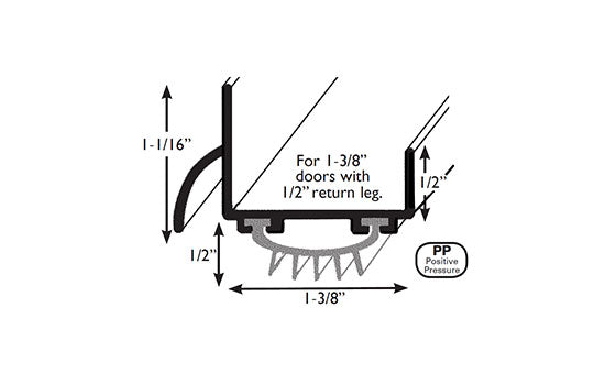CO2699B36 - 36" Bronze Door Shoe with Rain Drip for 1-3/8" Doors