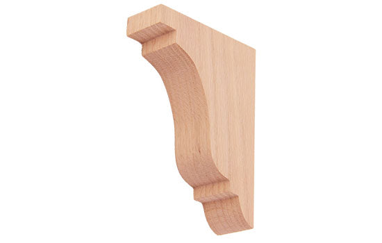 CORBEL-T-7-AL - 1-3/4"W x 5"D x 7"H Modern Craft Style Unfinished Alder Small Corbel