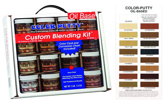CP9716 - Color Putty Custom Oil-based Blending Kit with 16 Assorted 3.6 oz Jars and Conversion Chart