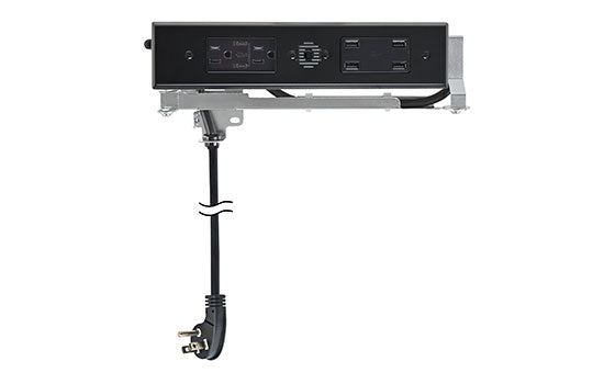 DD1514-232B - Black 2-AC, 2-USB-C (PD), 4-USB-A 15 Amp Electrical/Charging Outlet for Drawers