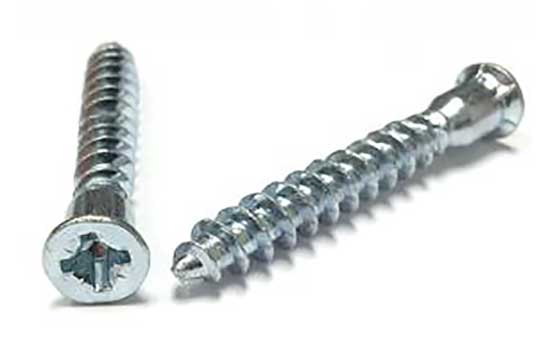 DE7X50COARSE - 7mm x 50mm Pozi Drive Flat-Nibbed Head Zinc Coarse Confirmat Screw with Point for Connecting - 2m Per Box