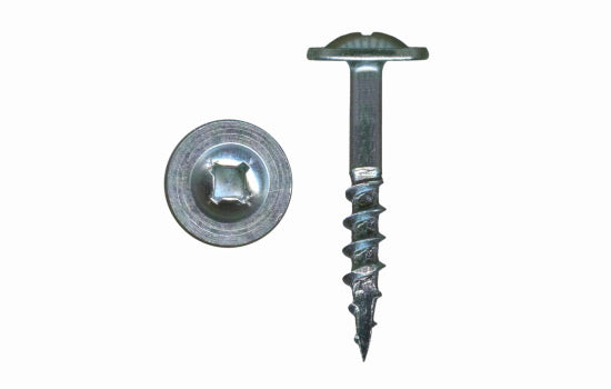 DFA112SQ - #8 x 1-1/2" Washer Head Combo Zinc Type 17 Coarse Screw for Drawer Front Adjustment Applications (12628)