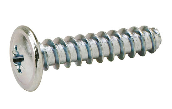 DFA118-EURO - 6.2mm x 1-1/8" Round Washer Head Pozi Zinc Euro Drawer Front Adjusting Screws - 5C per Pack