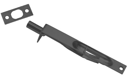 FB-BLK-SQ - 6"L x 3/4"W Solid Brass Black Square Corner Flush Bolt