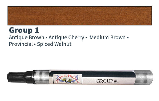 GF-G1M - Color Group 1 Touch Up Marker - Antique Brown, Antique Cherry, Medium Brown, Provincial, Spiced Walnut