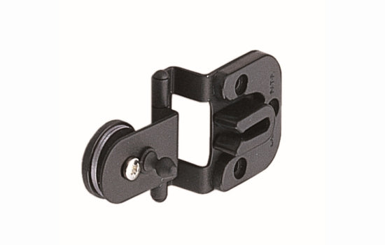 GHC-34-8-BLK - Black Half Overlay Free-Swing Screw-on Glass Door Hinge w/ Catch