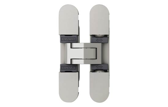 HES3D-70DN - 3-way Adjustable Dull Nickel Concealed Hinge for 3/4" Material - 20 Lbs Weight Capacity per Pair