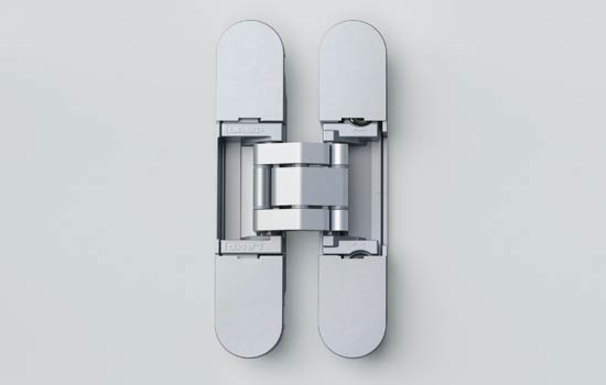 HES3D-90DC - 3-way Adjustable Dull Chrome Concealed Hinge for 15/16" Material - 26 Lbs Weight Capacity per Pair