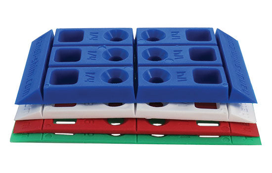 HSHIMS-MULTI - 3-1/2" x 1-3/4" Plastic Shim Multi-pack contains 25 of each size 1/32"-1/4" - 100ea per Pack