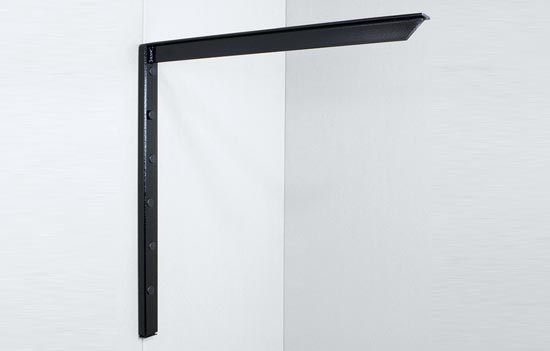 HYB-18BLK - 18" Black Concealed or Surface Shelf Bracket