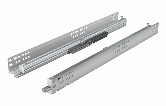 IW21-12 - 12" Silent Close Full Extension Zinc Quadro Drawer Slide - 90 lbs Weight Rating