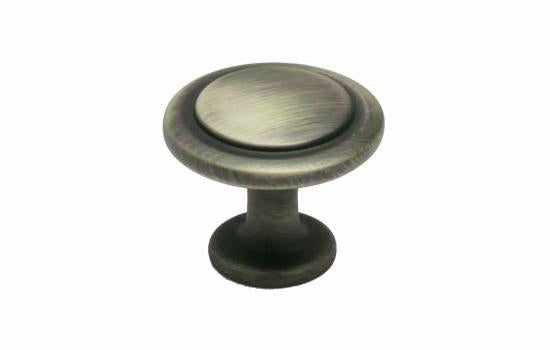 J334-ASB - 1-3/16" Diameter Antique Satin Brass Deco Knob