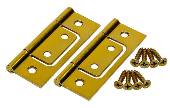 JH1823PPK2 - 3"H Brass Non-Mortise Hinge for Bifold Doors - 2 each per Pack
