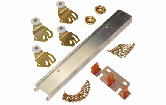 JH2200602D - 60" Packaged Aluminum Track with Hardware for 3/4" or 1-3/8" 2200 Series Bypass Door