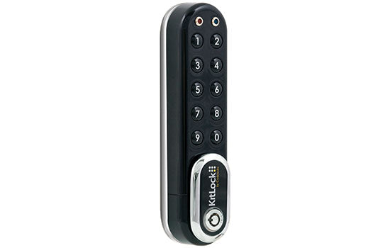 KL1000-G3-BLK - Push Button Keypad Black Chrome Vertical Mount Electronic Cabinet Lock