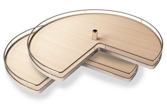 KS-LS32CHAM - 32" Champagne/Maple Set of 2 Kidney Lazy Susan Shelves Only <mark>** ORDER POST SEPARATELY **</mark>