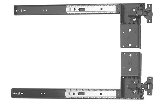 KV8070PEZEB16 - 16" Black Flipper Door Slide With Hinges