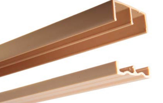 KVP2419T6 - 6' Tan Cabinet Door Track Set for 3/4" Door