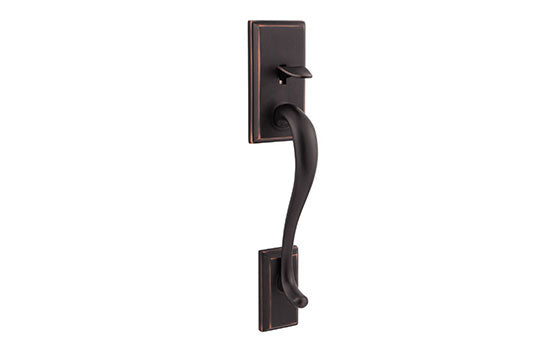 KW814HE11P - Hawthorne Venetian Bronze Reversible Active Exterior Trim Handleset - Handle Only - <mark>Order Deadbolt Separately</mark>