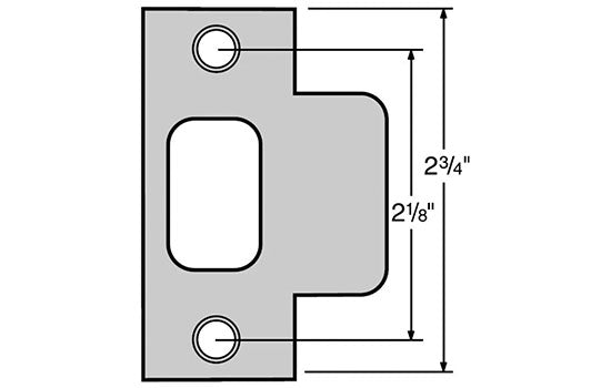 KW83028-514 - Matte Black 2-3/4"H Square Corner t-Strike for Metal Jamb