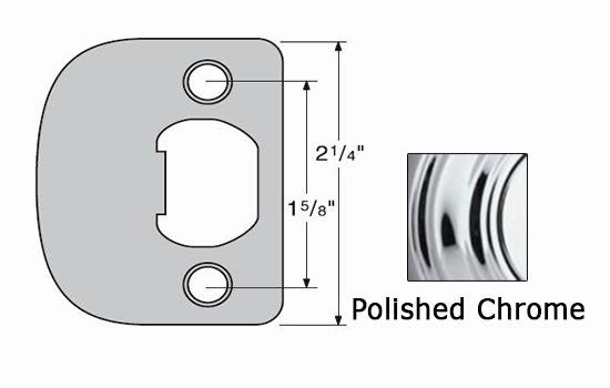 KW83796-26 - Bright Chrome 2-1/4"H Round Corner Full Lip Strike