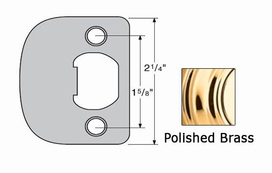 KW83796-3 - Bright Brass 2-1/4"H Round Corner Full Lip Strike
