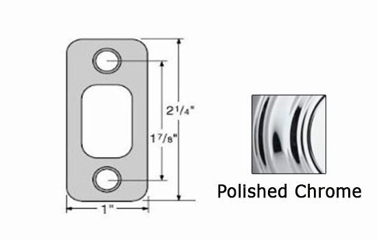 KW85063-26 - Bright Chrome 2-1/4"H Round Corner Deadbolt Strike for 660 Series Deadbolts