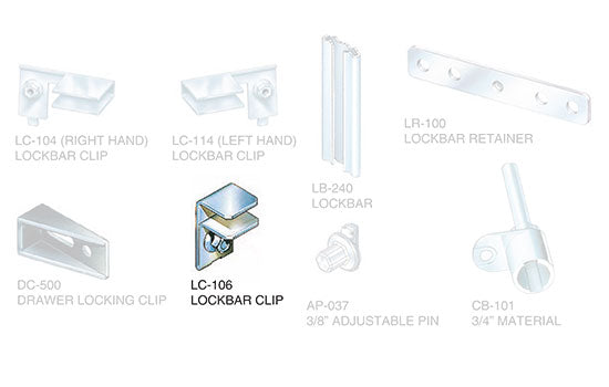 LC-106 - Type 106 Lockbar Clip for System 101 Gang Locks