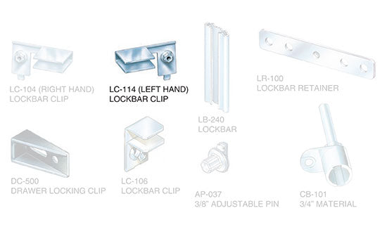 LC-114 - Right Hand Extended Lockbar Clip for System 104 Gang Locks