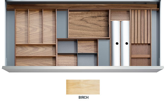 LONDON-BIR *KIT* - 36" Birch London Drawer Insert Kit for Drawer Widths 39-1/2" to 42"