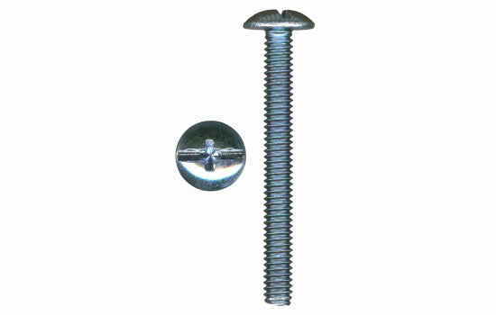 M4X45MM - 4mm x 1-3/4" Truss Head Combo Zinc Metric Screw for Knob & Pull Installation (10946)