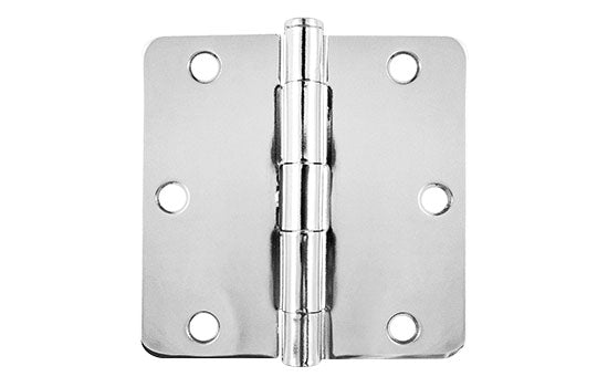 MCBA14-26-312 - 3.5" x 3.5" Polished Chrome Plain Bearing Hinge with 1/4" Radius Corners - Bulk Assembled 50pr per Box