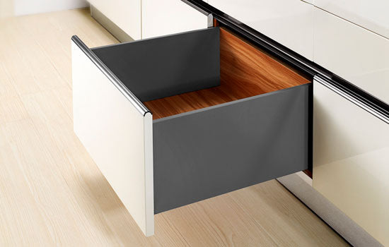 MCDW172-16 - 16" Length x 6-3/4" Height Full Extension Gray Double Wall Drawer Side Set