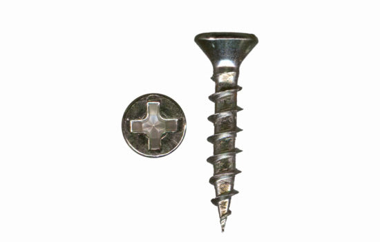 MCFPT347NI - #7 x 3/4" Flat Head Phillips Nickel Tapping Coarse Screw for Hinge & Slide Applications (10166) - 200C per Box
